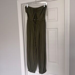 Vici army green romper with cutout